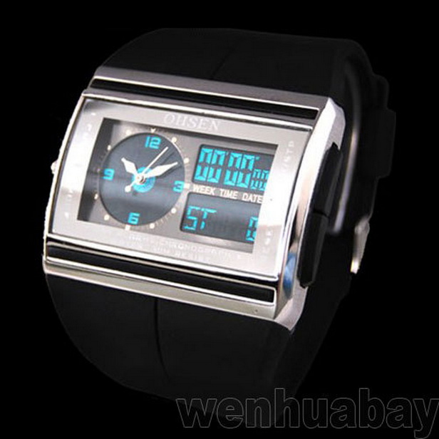 Luminous waterproof student watch alarm clock function quartz titanium alloy case crystal mirror silicone strap thickness 10 mm diameter 37 mm warrant