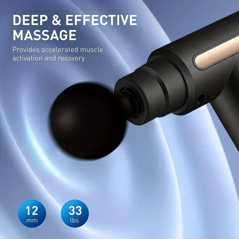 Mini Massage Gun Muscle Massager With 6 Speeds Type-C Charging Portable Electric Handheld Body Massager 241106