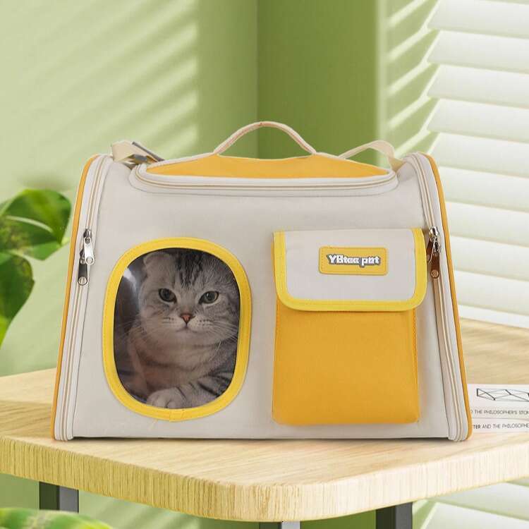 Large Capacity Cat Bag with Cartoon Design - Portable One-Shoulder Diagonal Cross Backpack for Outdoor Use