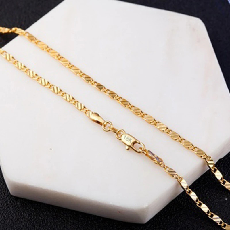 Exquisite and fashionable gold-plated necklace for women and men size 16-30 inches jewelry chain gift 241106