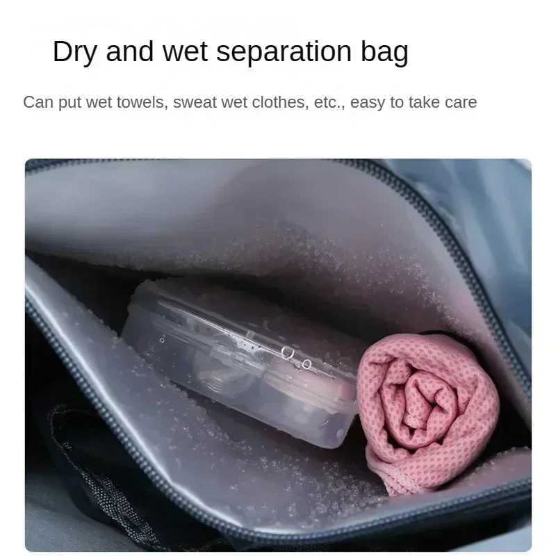 Gym Bags For Fitn Training Men Women Outdoor Travel Sport Bag Multifunction Dry Wet Separation BagsXJ241106