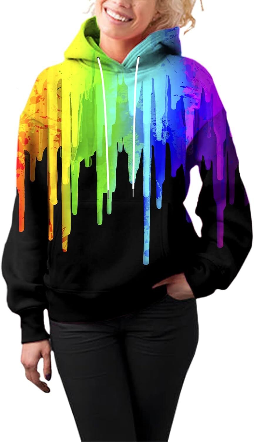 Hoodie for Mens Womens color Unisex Novelty 3D Printed Hoodies Long Sleeve Sweatshirts for Men Women with Big Pockets Graphic Hoodies sweatshirt Pullo