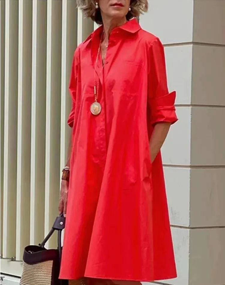 Mcdv Womens Long White Shirt Dress Spring and Autumn Casual Korean Retro Oversized Size Medium Gown Loose Cardigan 240323