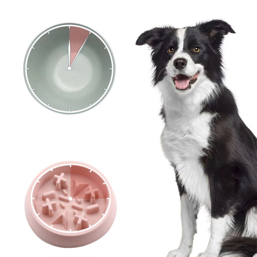 Multi-use Plastic Cat Slow Food Bowl Anti Choking Portable Pet Feeding Basin Round Anti Tipping Dog Feeder Water