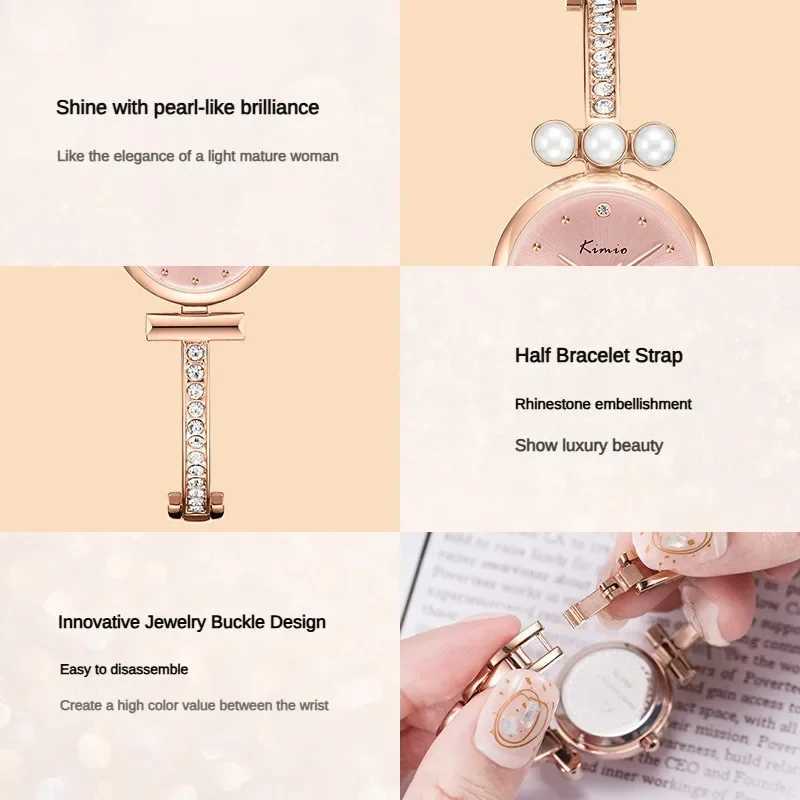 Pearl Simple Watch Wens New Batch of Rhinestone Bracelet Watches Fashion and CPACT Quartz Bracelet Watches X241106