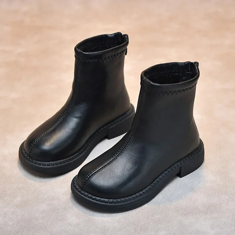 Childrens Princess Boots for Kids Non-slip Outdoor Shoes Girls Spring Autumn Leather Short Hiking Boots Student Shoes 241106