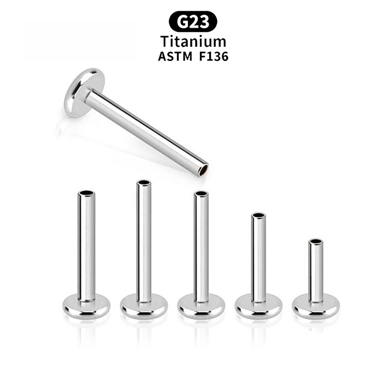 10Pcs G23 Titanium Stud Earring Lip Labret Piercing Post 14G 16G 18G Internally Threaded Daith Tragus Dimple Rings Helix Accessories
