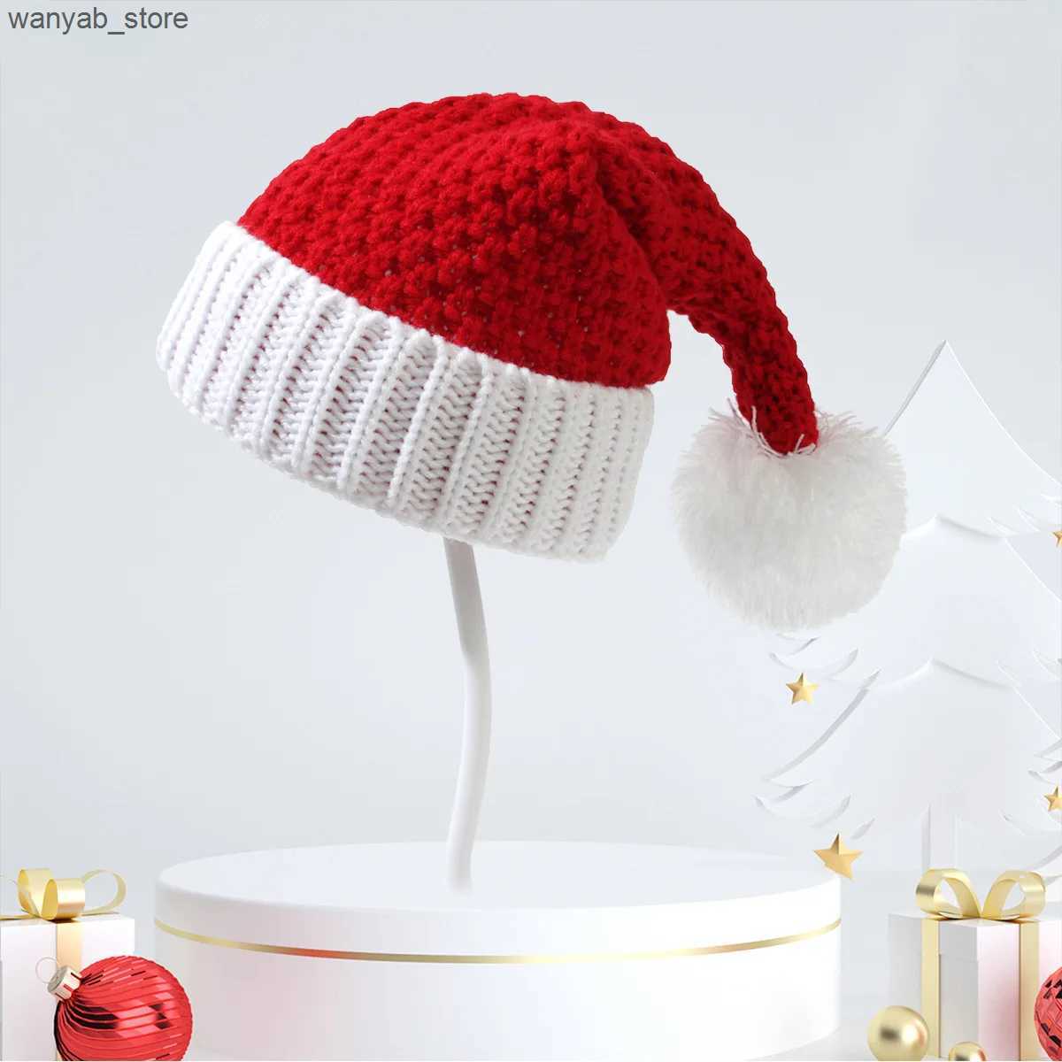 Wide Brim Hats Bucket Hats Santa Hat Knit Cap Hat Christmas Family Party Dress Up Men L240910