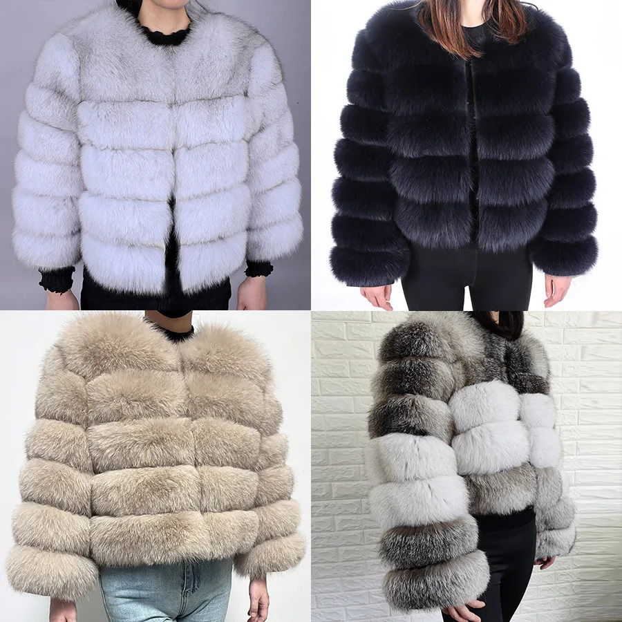 Maomaokong 2024 Natural Real Fox Fur Coat Women Winter Warm Fur Jacket Detachable Long Sleeves Female Vest Furry Coats 241106