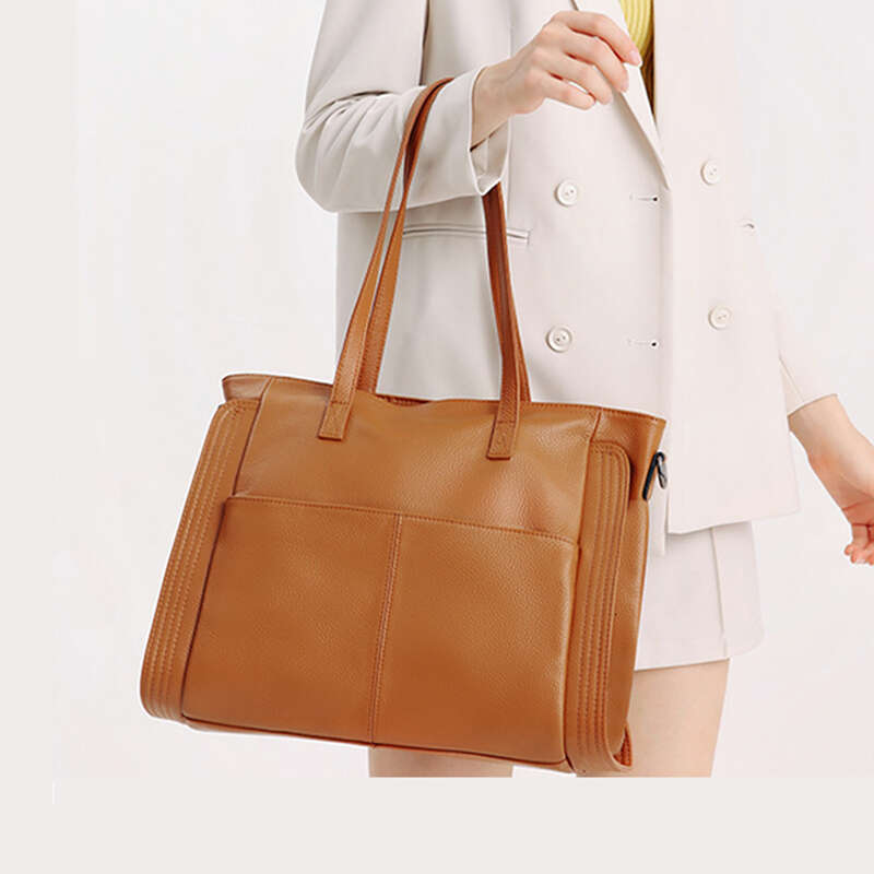 OLOEY Burminsa 100% Cowhide Genuine Leather Large Tote Handbags For Women 2024 Trend Designer Shopper Ladies Shoulder Messenger Bags