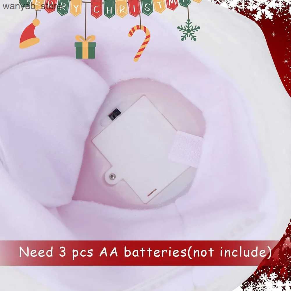 Wide Brim Hats Bucket Hats Singing And Dancing Christmas Hat Electric Swing Moving Santa Hat Plush Christmas Cap For Christmas New Year Party Supplies