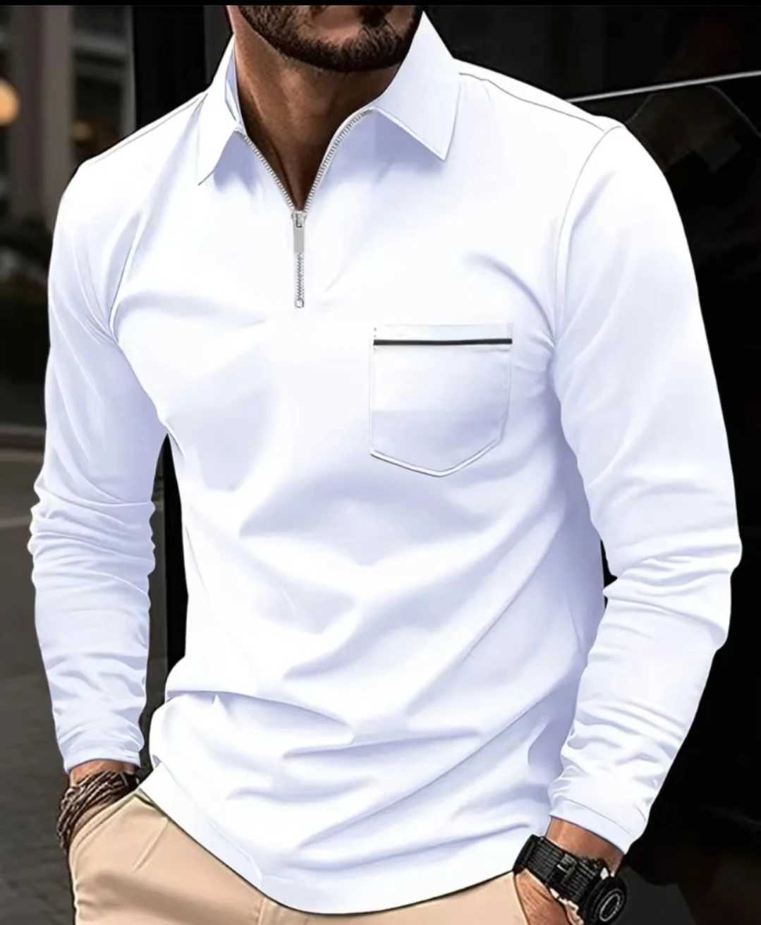 Cross Border 2024 Spring/Summer Fast Sell Mens Casual Shirt with Buckle Pocket Mens Long Sve Sports Dream Shirt W241106