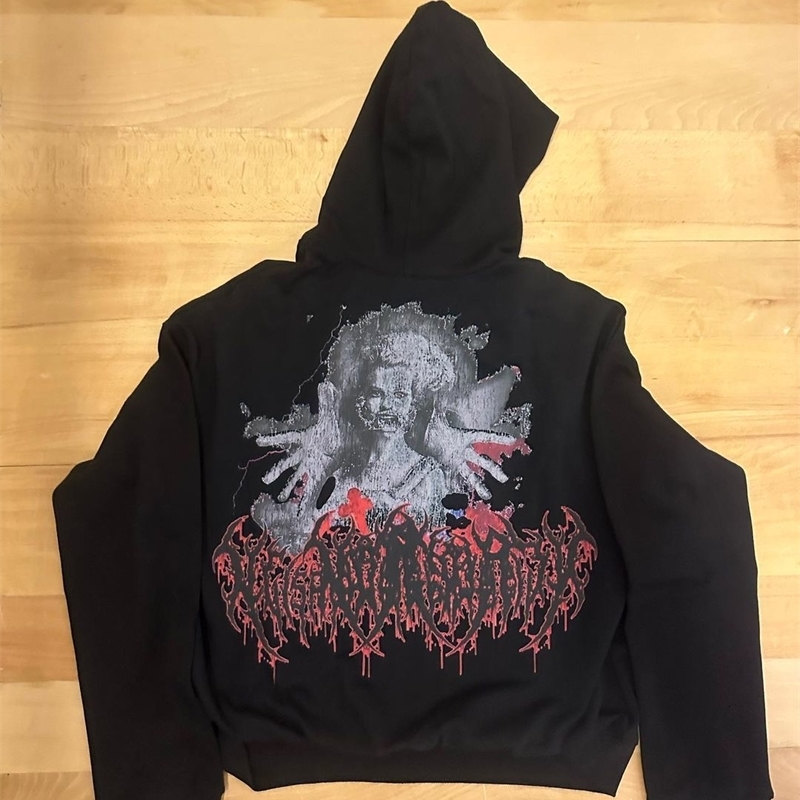 Harajuku Stylish Retro Angel Hoodie Oversized Streetwear Tops Sweatshirt Y2k Clothes Gothic Grunge Hoodies Women Men Clothing 241105