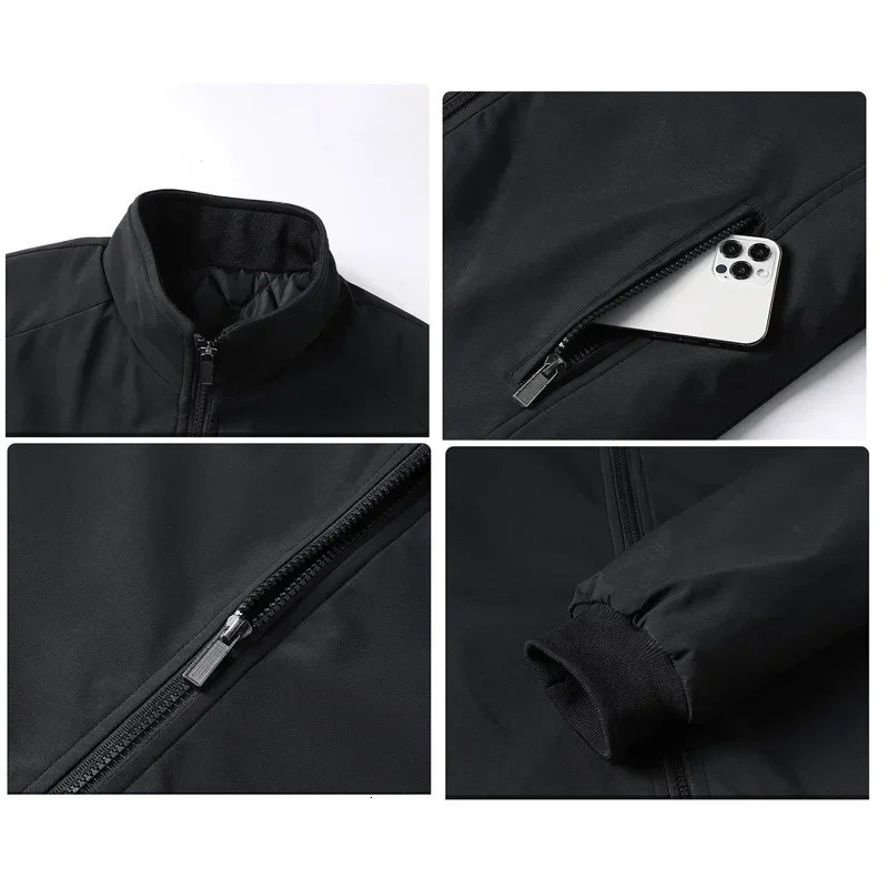 BROWON Plus Size 8xl Jacket for Men 2024 Thick Stand Collar Solid Winter Jacket Men Waterproof Warm Business Casual Men Coats 241106