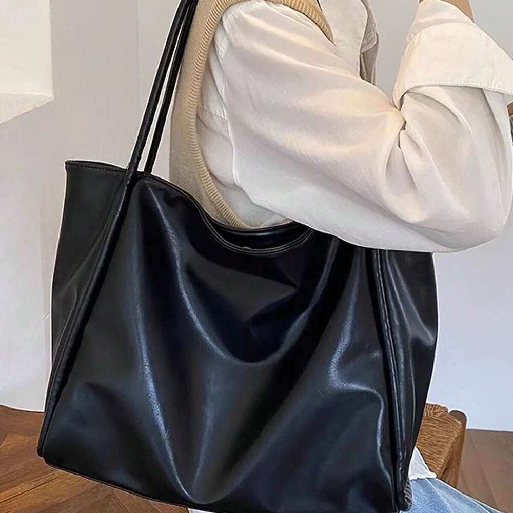 LITTLETON 2024 new soft leather large capacity tote with a niche design handheld use single shoulder underarm bag