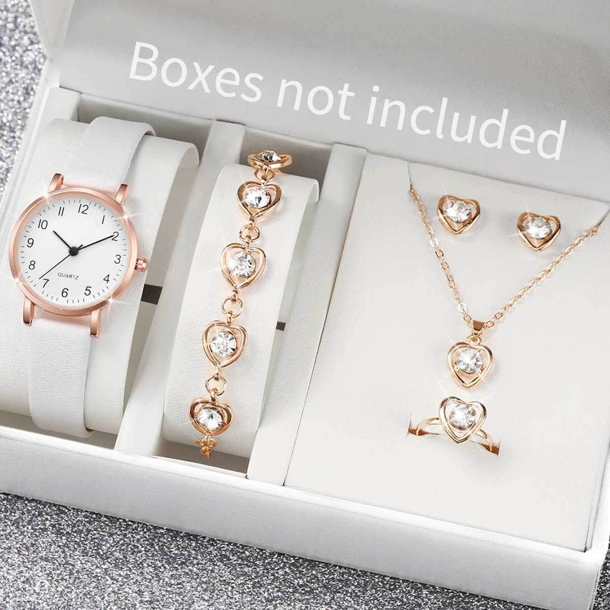 Fashion Noble Wens Watch White Digital Dial Quartz Watch Jewelry Set X241106