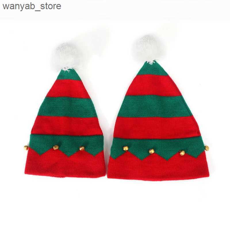 Wide Brim Hats Bucket Hats Parent-child Hats New Christmas Hats in Autumn and Winter Bell Knitted Wool Hats Halloween Gifts Christmas Hats L240910