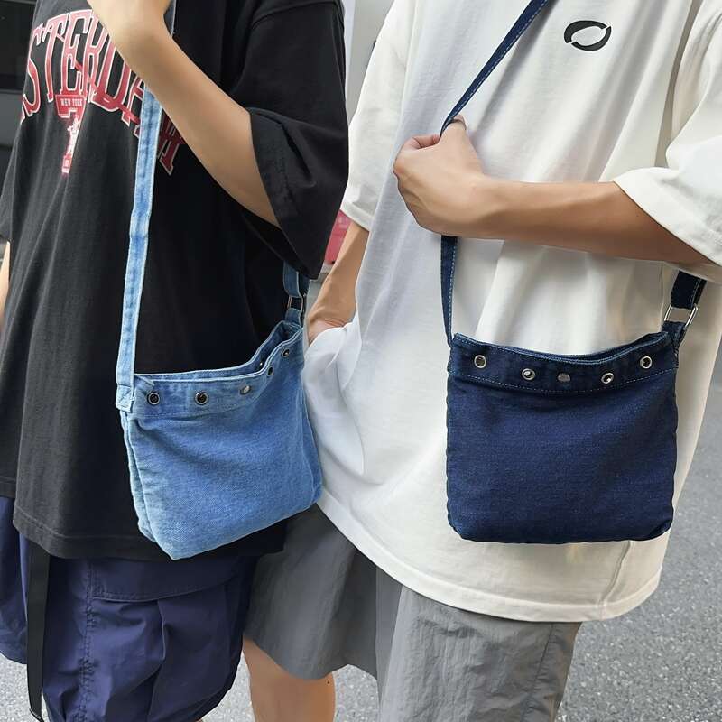 Designer Bag 2024 Summer New Denim Canvas Bag Simple Casual Crossbody Bag Mobile Phone Bag Commuter Shoulder Bag
