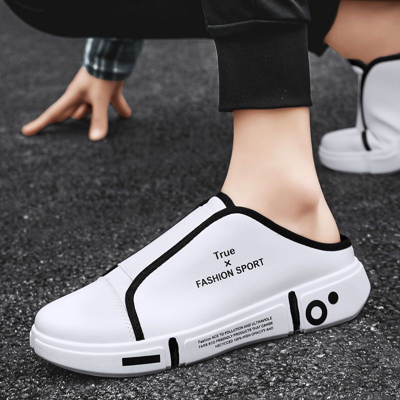 2024 Summer Canvas Korean Edition Trendy One Step Breathable Lazy White Board Men's Casual Shoes Men