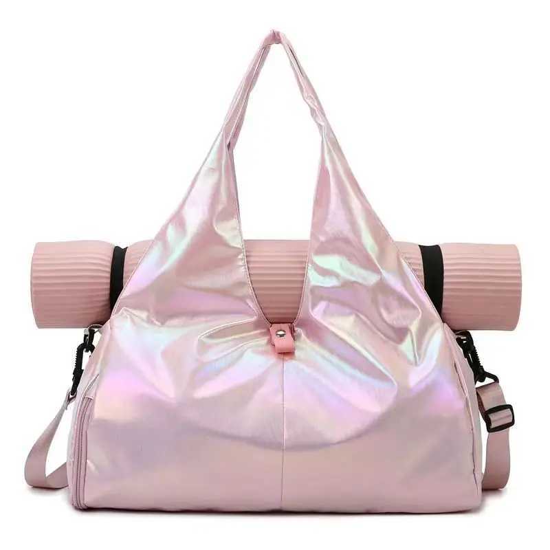 Fashion Pearscent Colour Fitn Gym Bags Women Yoga Mat Bag Wet Dry Handbags Large Waterproof Multifunction Travel Duff BagXJ241106