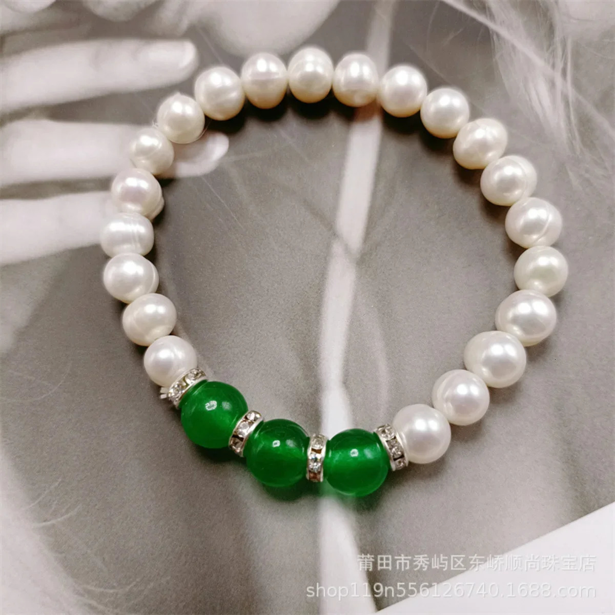 8-9mm Near Round Natural Freshwater Pearl Necklace Red/Green Water Drop Chalcedony Bracelet for Mothers Jewelry Set 241106