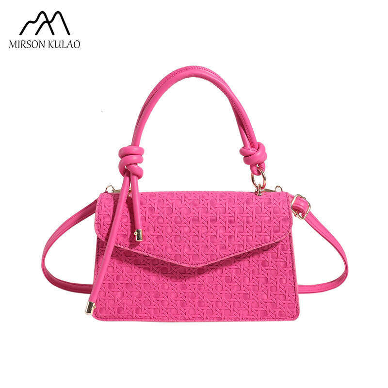 New Europe And The United States Early Autumn Solid Color Crossbody Single Shoulder Simple Dia Lattice Small Square Bag