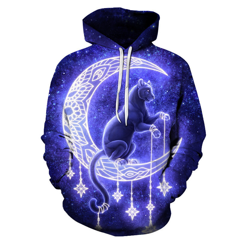 Hot Men's Wolf Tiger Animal Lion 3D Hoodie, Large Sports Long Sleeved Printed Hoodie Drop Shoulder Hoodies Graphic Hoodies