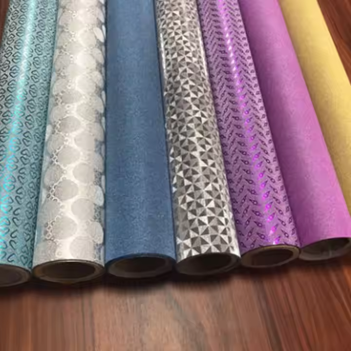 Factory Direct Supply Jumbo Roll Pp With Adhesive Glitter Film High Quality Gold For Printing And Packing Self Prices