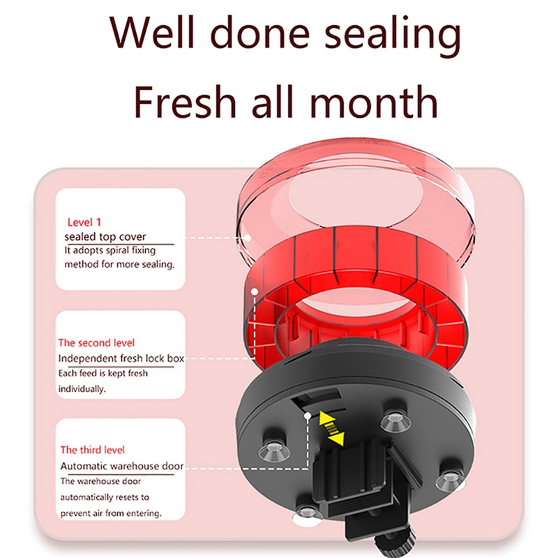 AT02-Aquarium Automatic Fish Feeder Automatic Food Dispenser With Timer Rechargeable Timer Feeder With USB Cable LCD Display
