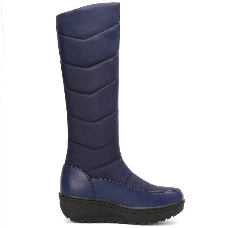 Warm Fur Womens High Snow Boots 2024 Plush Winter Mother Shoes Waterproof Fashion Casual Wedge Knee High Boots Large241106
