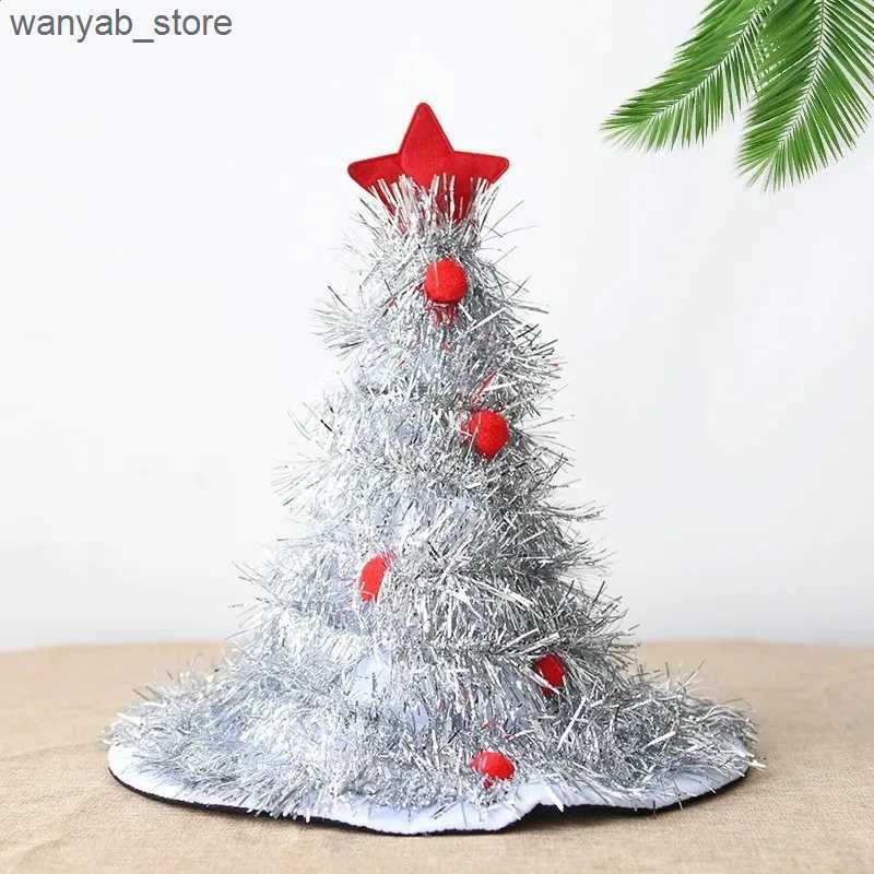 Wide Brim Hats Bucket Hats New Creative Christmas Hat Shiny Tinsel Colorful Poms Christmas Themed Hats Clothing Party Role-Playing Home Holiday Party 