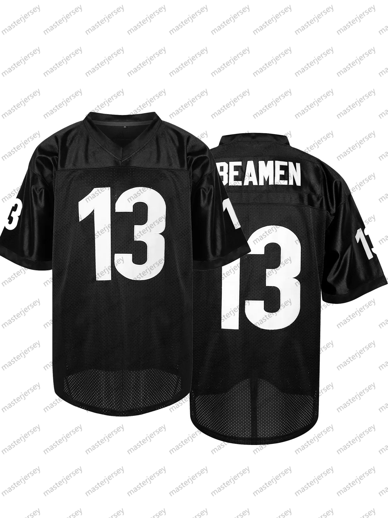 #13 BEAMEN Comfy V-Neck Football Jersey Mesh Embroidery for Training and Competition Breathable Moisture-Wicking Short Sleeve Top for Active jersey