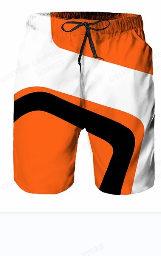 Simplicity Print Summer Mens Shorts Quick Dry Swimming Motorcycle Racing Shorts Oversized Casual Beach Pants Trend Men Clothing 240402