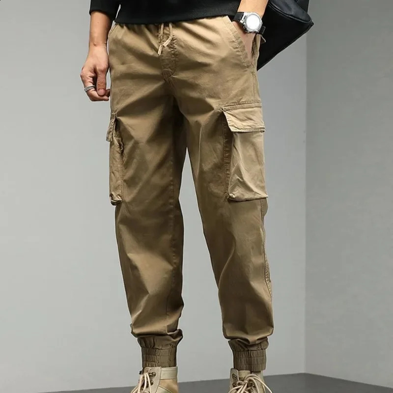 Slim Pencil Trousers Man Harem Cargo Pants for Men Joggers Skinny Spring Summer Cotton Long Harajuku High Quality Street 241104