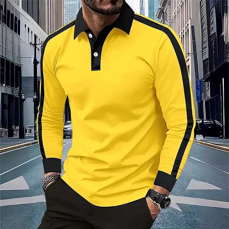 Mens long Sved shirt spring and autumn casual sports breathable top mens fashion patch work shirt W241106