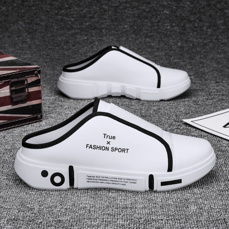 2024 Summer Canvas Korean Edition Trendy One Step Breathable Lazy White Board Men's Casual Shoes Men