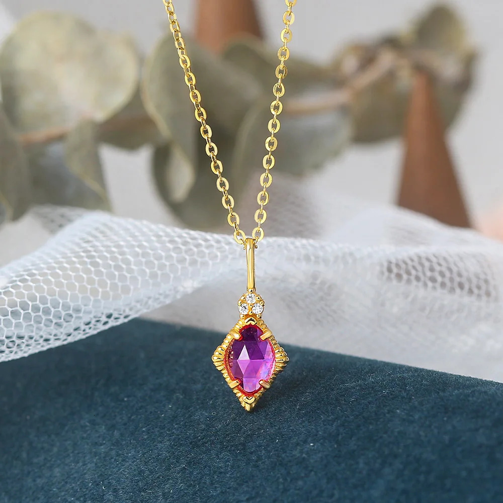 Lamoon Vingate Princess Jewelry Set Womens Synthetic Corundum S925 Silver 14K Gold Plated Exquisite Small Jewelry V086 241106
