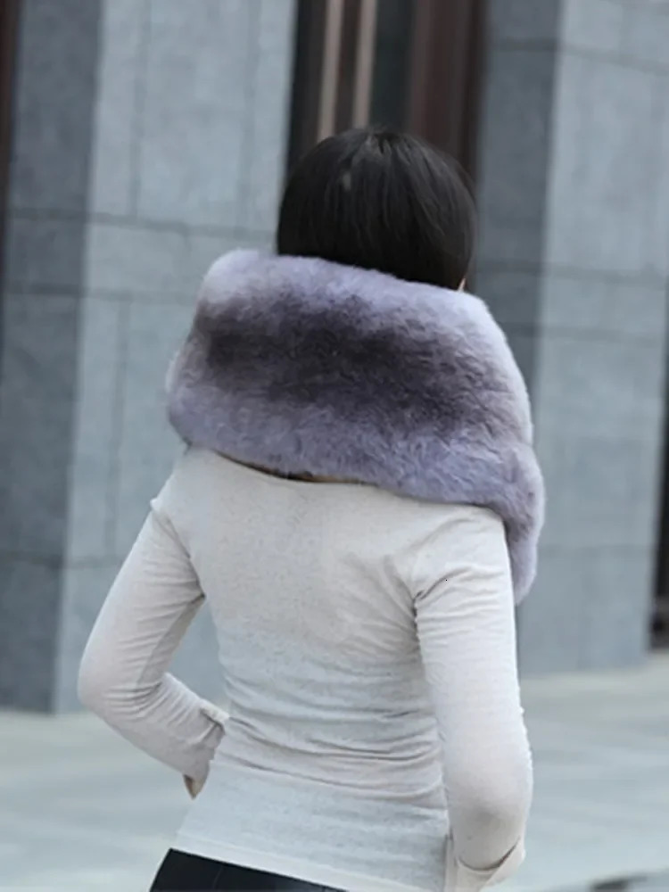 Winter Warm Big True Fox Fur Collar Natural Fur Coat Scarf Womens Jacket Hood Decoration Womens Collar Scarf Bag 241106