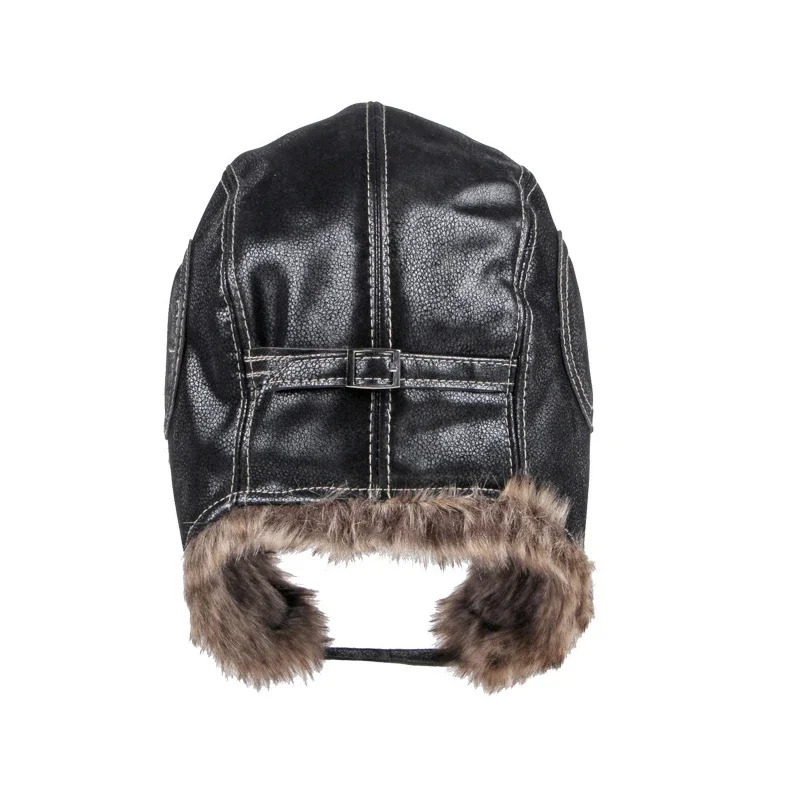 Warm winter Ushanka Russian hat for male and female pilots bomber trap hat leather skiing snow hat ear protection hat glasses 241106