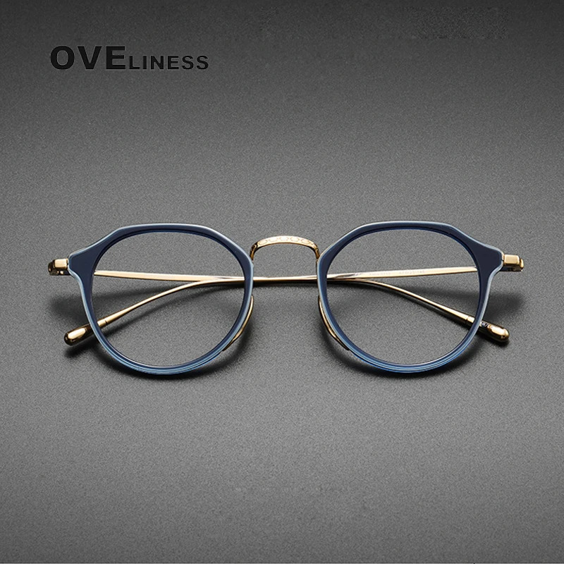 Acetate Glasses Frame Men Vintage Oversize Pilot Vintage Retro Eyeglasses frames Women Spectacles full Eyewear 241105