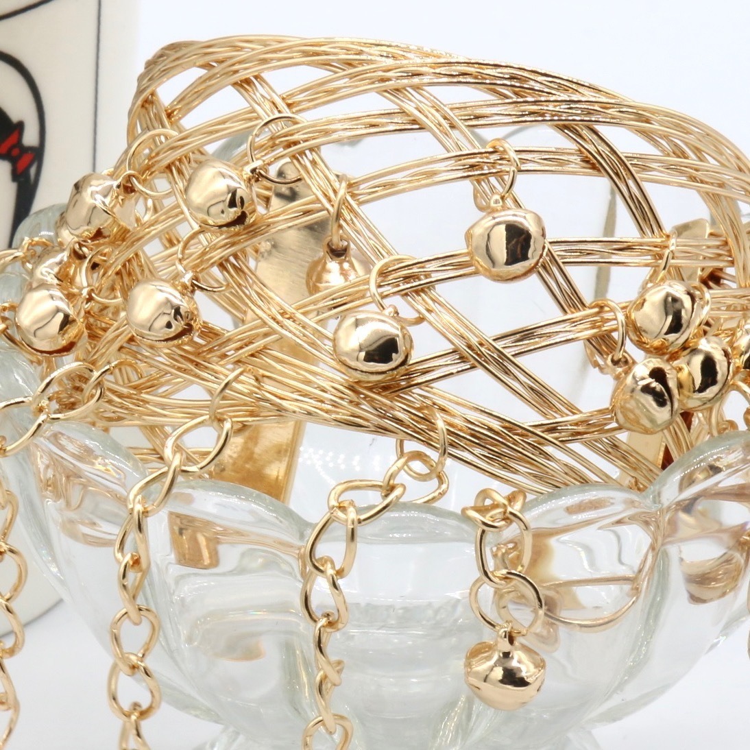 Bohemian Ethnic Style Bell Bracelet Female Dance Indian Retro Bracelet Arm Bracelet Hollowed Out