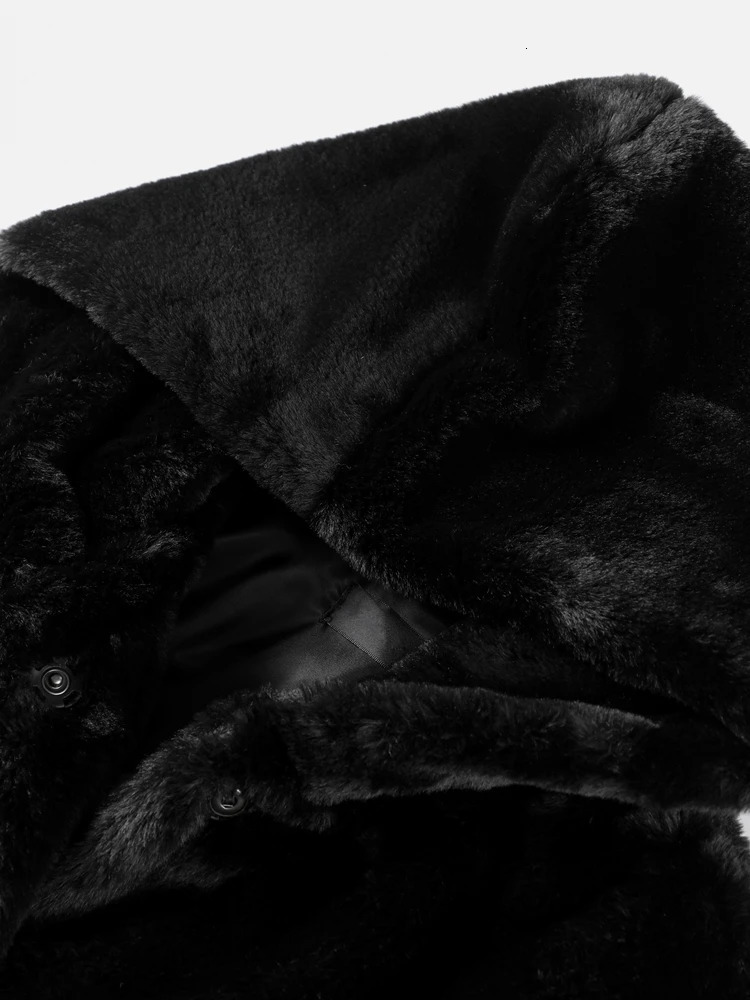 Extended Faux Fur Coat For Women To Look Thin And Mink Coats Black Hooded Warm Comfortable Winter Wholesale 241104