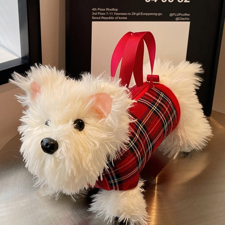 West Highland Dog Cute Cartoon Plush Small Female Versatile Casual Soft Girl Crossbody Bag Designer Bags Handbags Women