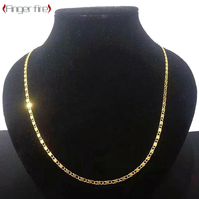 Exquisite and fashionable gold-plated necklace for women and men size 16-30 inches jewelry chain gift 241106