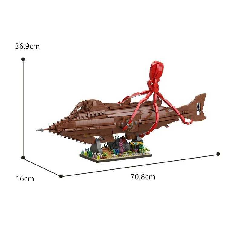Blocks Moc Under The Sea Nautilused Submarine Ship Building Blocks Set Captain Nemo Travel Boat Model Assemble Bricks Toy Gifts XmasY241106JC8S