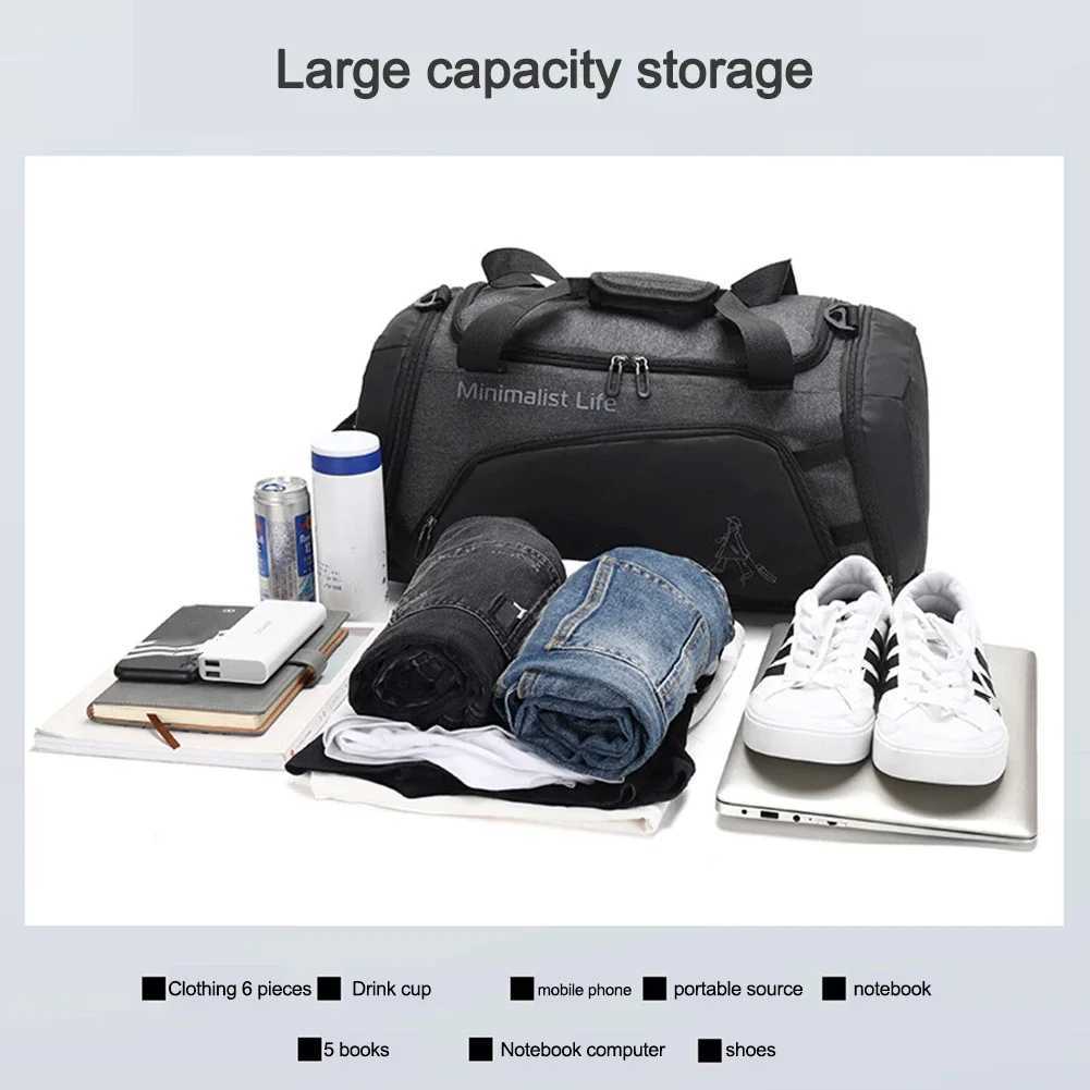 Waterproof Nylon Gym Bags Outdoor Yoga Sports Training Handbag Men Women Fitn Travel Storage Sport Bags Dry Wet SeparationXJ241106