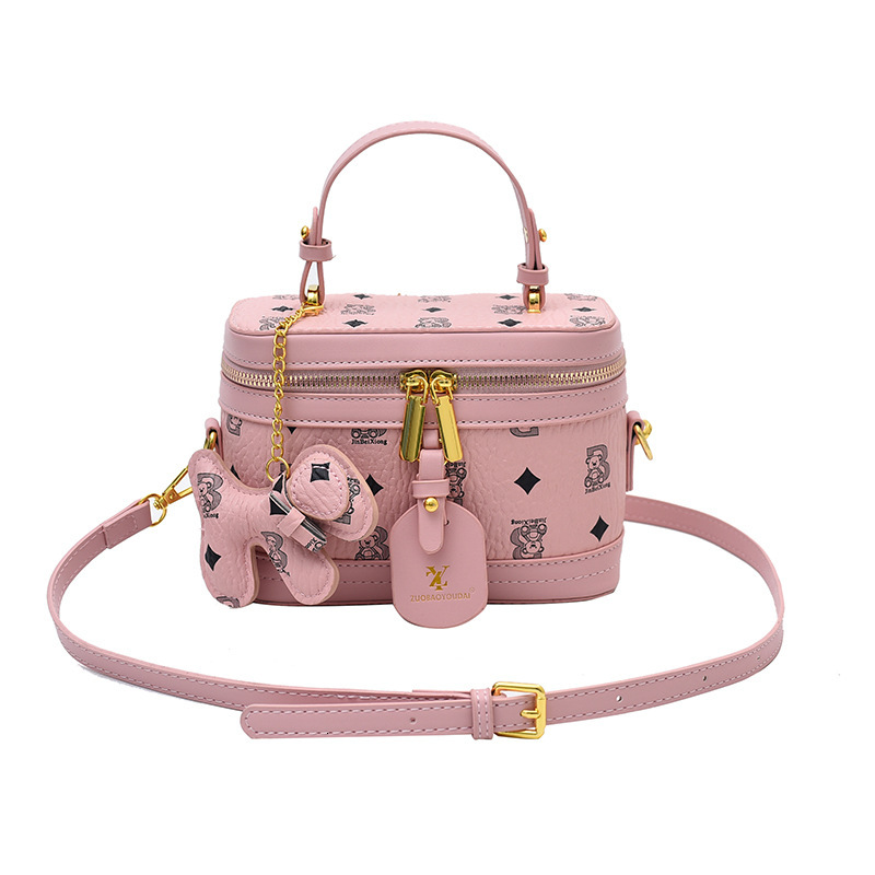 New designer fashion cute printed women's new style, women's handheld small square shoulder crossbody bag, makeup box, fashionable bag