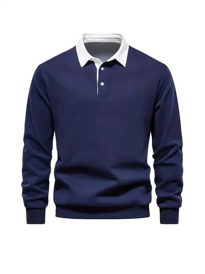 Mens casual solid color long sved shirt used for outdoor sports in spring and autumn outdoor strt daily collar long sved W241106