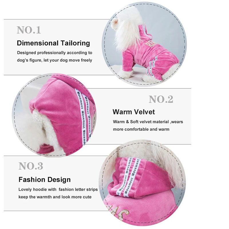 Dog Clothes for Small Dogs Cat Warm Winter Pet Clothing Soft Velvet Overalls Puppy Girl Hoodies Jumpsuit Sweatshirt Chihuahua