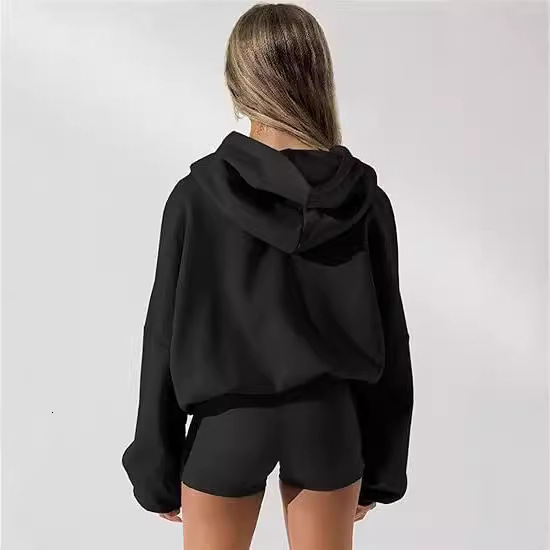 New designer autumn and winter women's long sleeved hooded zipper sweatshirt cardigan casual sports jacket fashionable sweatshirt